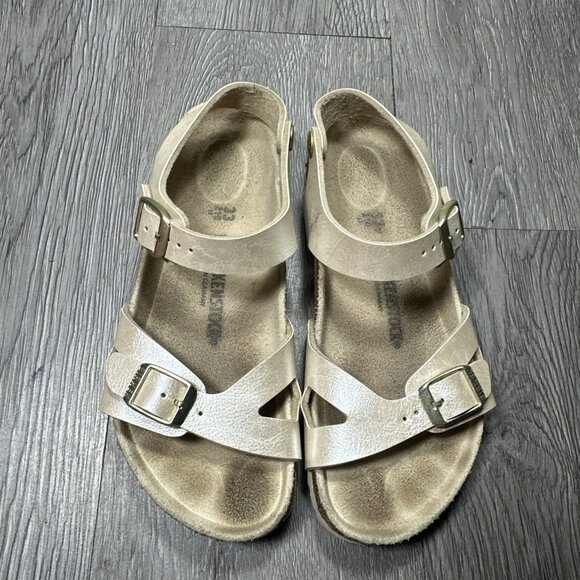 1426 Birkenstock Rio Kids Electric Pearl White Size 33 Sandals Slip On - Picture 4 of 8